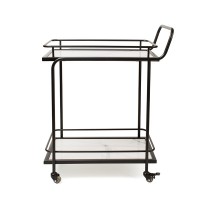 Modern Metal 2 Tiers Storage Table Trolley Bar Cart Shelves with Casters  For Hotel Home Furniture